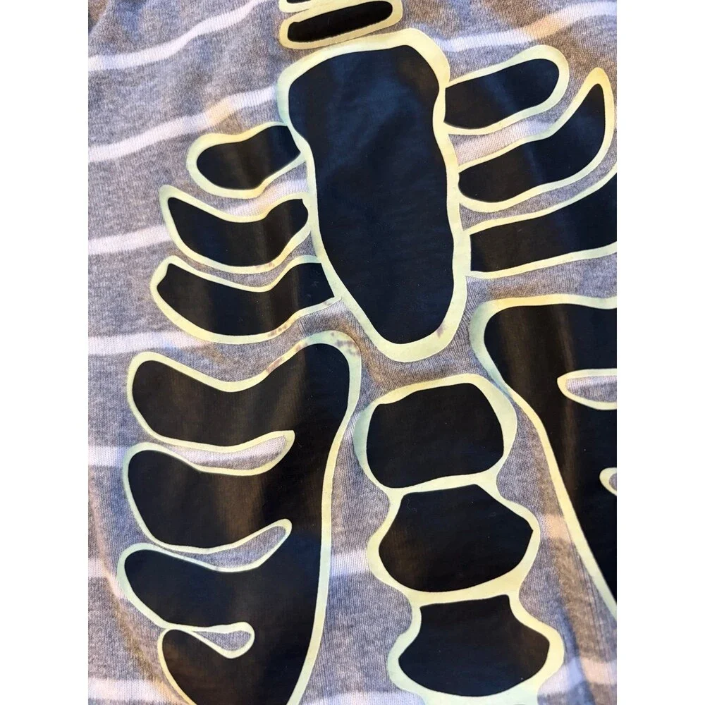 Hanna Andersson Skeleton Long John Pajamas Sz 6/7 glow in the dark 120 Halloween